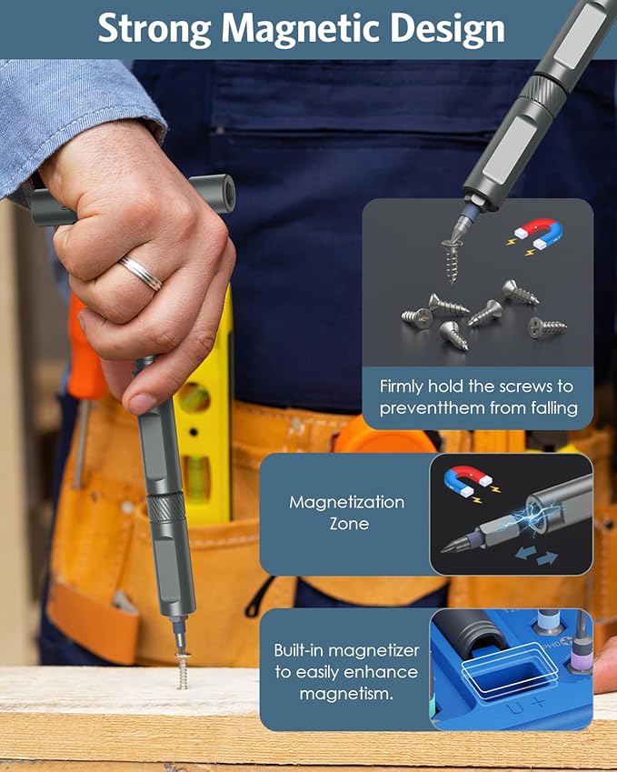 Upgraded 42 in 1 Magnetic Screwdriver Set, Ankilo DIY Ratchet Screwdriver Set With T Handle, Blue Portable Storage Case, DIY Repair Tool Kit Gifts, for Home, Bike, Repairs