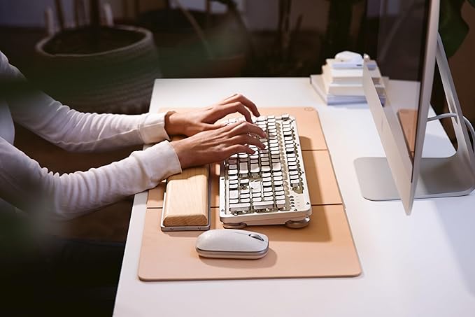 Azio RC Prestige Mechanical Keyboard, Bluetooth 5.0, Hot-Swappable Switches, PC/Mac (Ivory/Brown Switches)