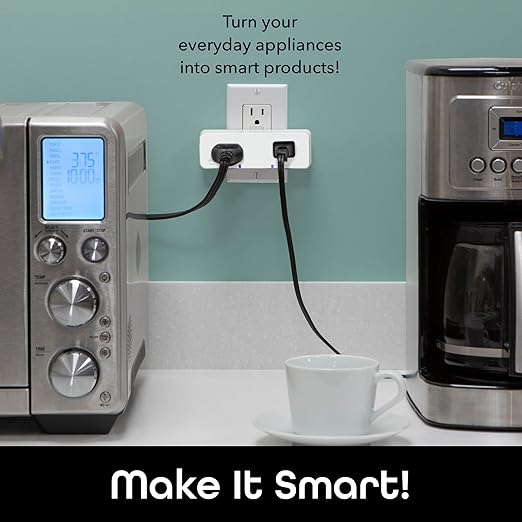 Geeni Switch Duo Double Smart Plug, White, 2 Outlets – No Hub Compatible with Alexa and Google Assistant, Requires 2.4 GHz Wi-Fi