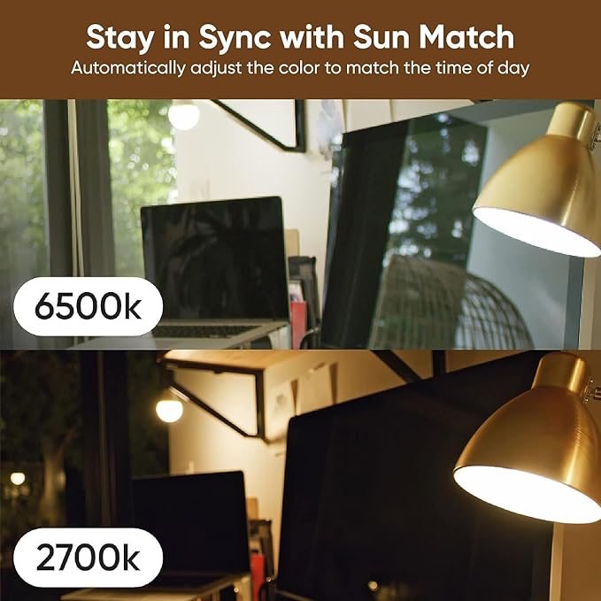 Bulb Color, 1100LM Wi-Fi A19 Smart Bulb, 16 Million Colors & Tunable White, Works with Alexa and Google Assistant, 75W Equivalent, Dimmable, Timer, CRI>90, E26, No Hub Required, 2-Pack