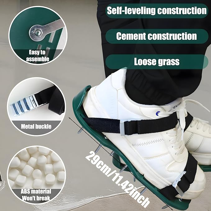 Self Leveling Cement Tool Kit,Epoxy Flooring Tool Kit,Self-Leveling Rake,Spike Shoes for Epoxy Flooring,Floor Leveling Tools,Spike Roller for Self-Leveling,23.62~55.12 inch Telescopic Pole