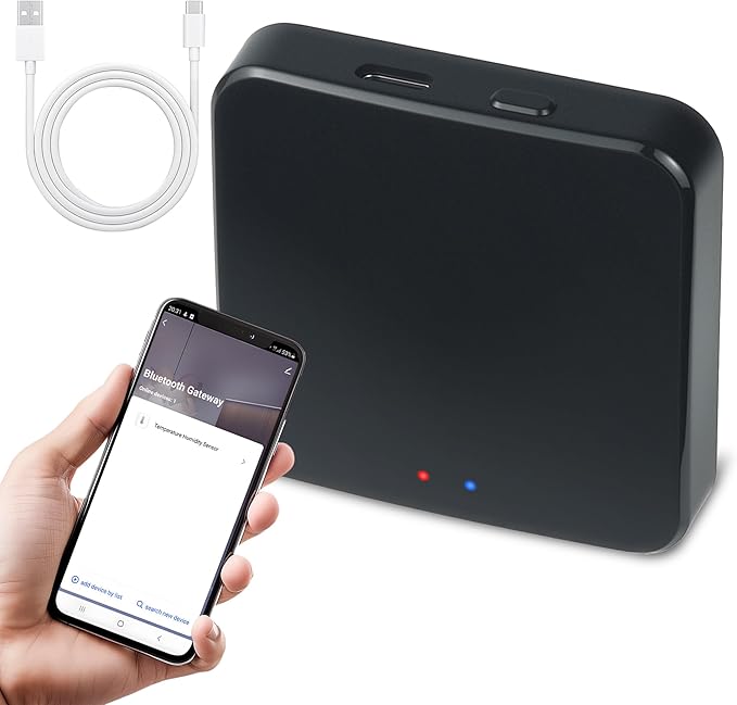 Smart Tuya Gateway,Tuya App Remote Control,Devices with Bluetooth Connectivity to Tuya-enabled Functions,Support Smart Key Box and Door Lock for Remote Unlocking (Black)