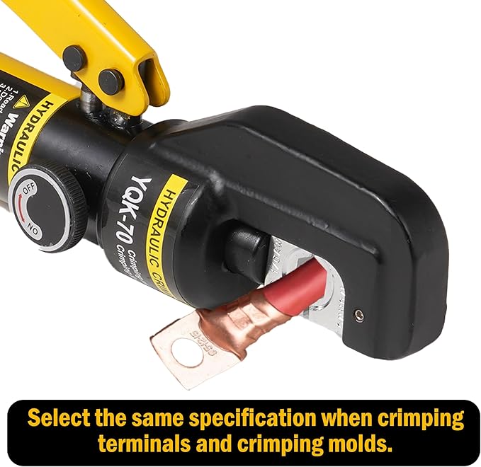 Cable Lug Crimping Tool, 12 AWG to 2/0 AWG Hydraulic Plier, 6 Ton Hand Crimping Tool for Wires, Terminal, Lug, Crimping Tool Kit with 9 Dies