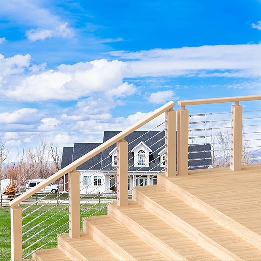 BLIKA Upgraded 10 Pairs 1/8" Swageless Cable Railing Kits, No Need Crimper Tool, T316 Stainless Steel, 180 Degree Adjustable Angle Swageless Surface Mount Turnbuckle for Wood Posts(Level & Stair)