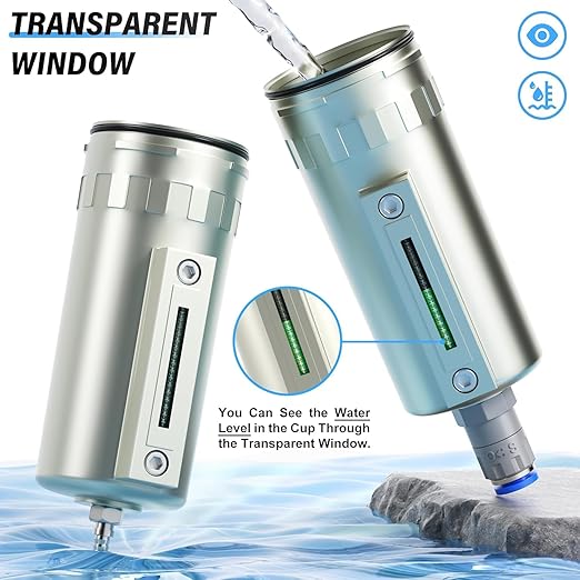 TAILONZ PNEUMATIC 0-240PSI 3/4" NPT Industrial 3-Stage Air Dryer System – Particulate Filter, Coalescing Filter, Desiccant Dryer & Regulator (Auto Drain)