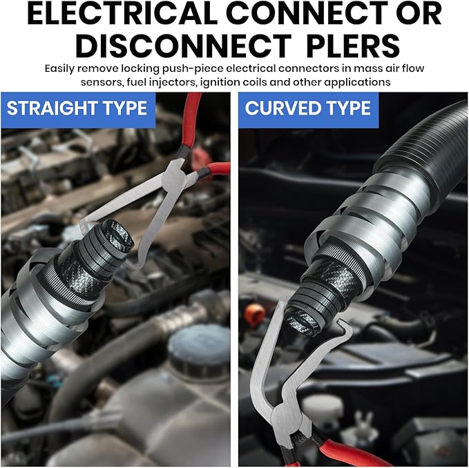 5 PCS Electrical Disconnect Pliers Connector for Cars,8in Multi-Use Tool Kit to Remove Automotive Connectors,Sensors,Terminal,Electrical Pin,Panel Clip Pliers,Safety Wire Plier,Fuel Line Clips