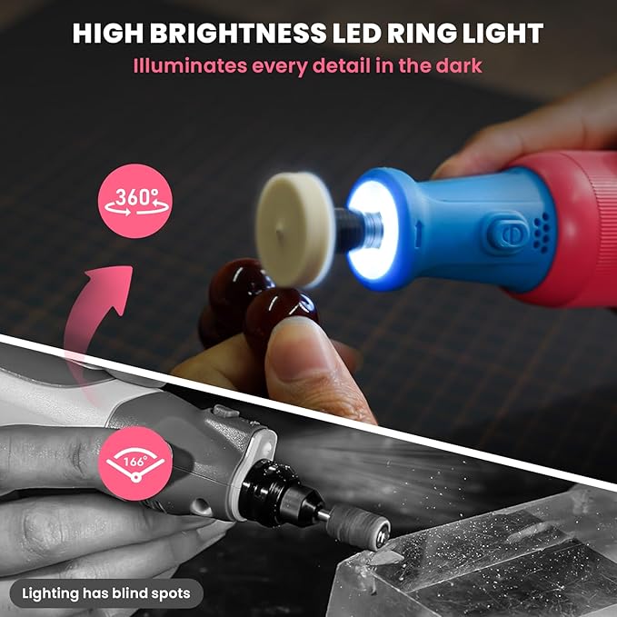 HARDELL 8V Cordless Rotary Tool, 80PCS Accessories, 6 Variable Speed Rotary Tool Kit with Digital Display, Type-C Charging, Mototool for Engraving/Sanding/Polishing/DIY Crafts