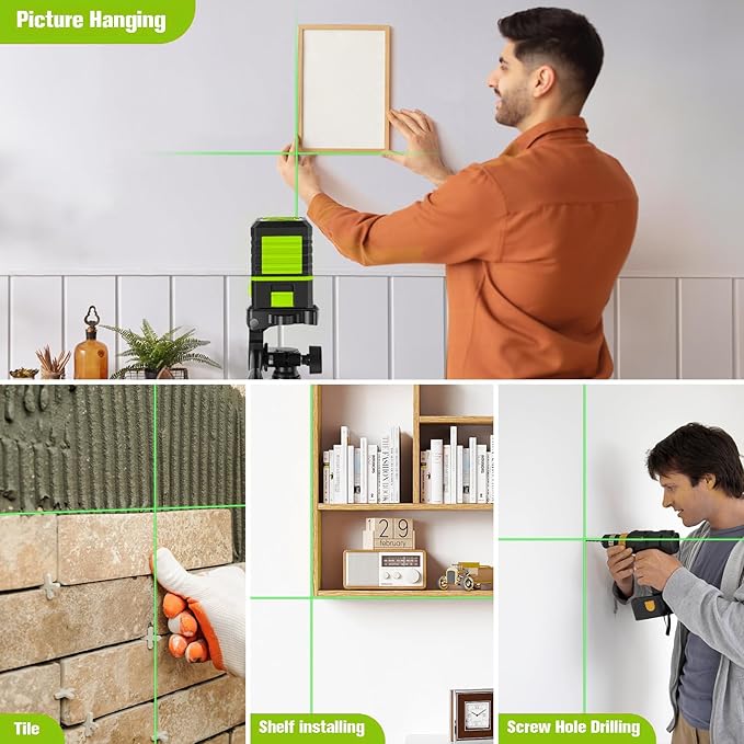 Professional Green Beam Pipe Locator Laser Level with Tripod, 100Ft Range for Utility Mapping, Pipe Alignment, and Conduit Installation, Self-Leveling, Includes Battery