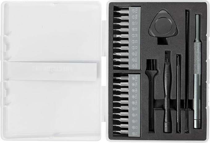 29 in 1 Electronics Precision Screwdriver Set, Professional Magnetic Repair Tool Kit with Stainless Steel Handle and 20 Bits