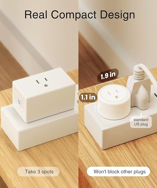 GHome Smart 5G 15A Smart Plug Work with Alexa and Google Home, WiFi Smart Plugs Smart Home WiFi Outlet with Remote Control & Timer, 5GHz and 2.4GHz Wi-Fi Compatible, ETL FCC Listed, White, 4 Pack