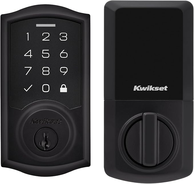 Kwikset SmartCode 270 Keyless Entry Electronic Touchpad Deadbolt Door Lock with Auto-Lock, Custom User Codes, Advanced Security in Matte Black Traditional