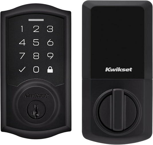 Kwikset SmartCode 270 Keyless Entry Electronic Touchpad Deadbolt Door Lock with Auto-Lock, Custom User Codes, Advanced Security in Matte Black Traditional