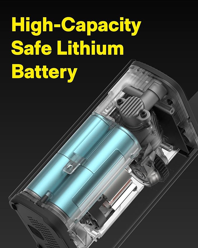 HOTO Air Pump ADV, Tire Inflator Portable Air Compressor with Digital Pressure Gauge 150PSI, Electric Tire Pump with 2 * 2000mAh Battery, Air Compressor Fits for Car, Motorcycle, Bike, Ball