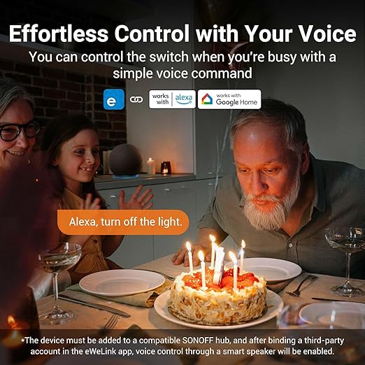 SONOFF Zigbee Smart Light Switch, Required SONOFF Zigbee Hub, Interruptor Inteligente, Smart Switch No Neutral or with Neutral, Voice Control with Alexa Google Home, Zigbee Switch ZBM5-1C-120W