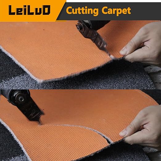 LEILUO 4 Pcs Oscillating Multi Tool Hook Knife Blades for Cutting Carpet Roofing Shingles Cardboard Soft Materials Includes Storage Bag Compatible with DeWalt Makita Ryobi Milwaukee and More