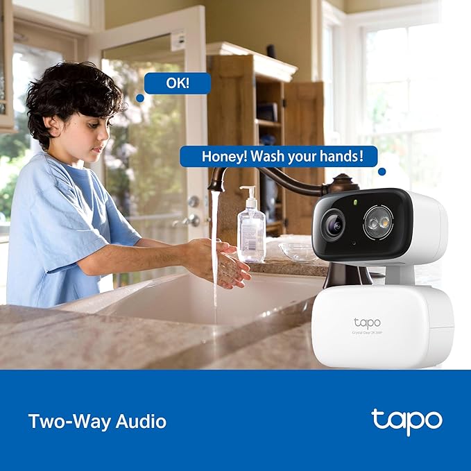 Tapo 2K 3MP Pan/Tilt Indoor/Outdoor Security Camera - Free Person/Baby Cry Detect & Motion Track, 360° Pan, Color Night Vision, SD/Cloud Storage, Works w/Alexa & Google Home HybridCam 360