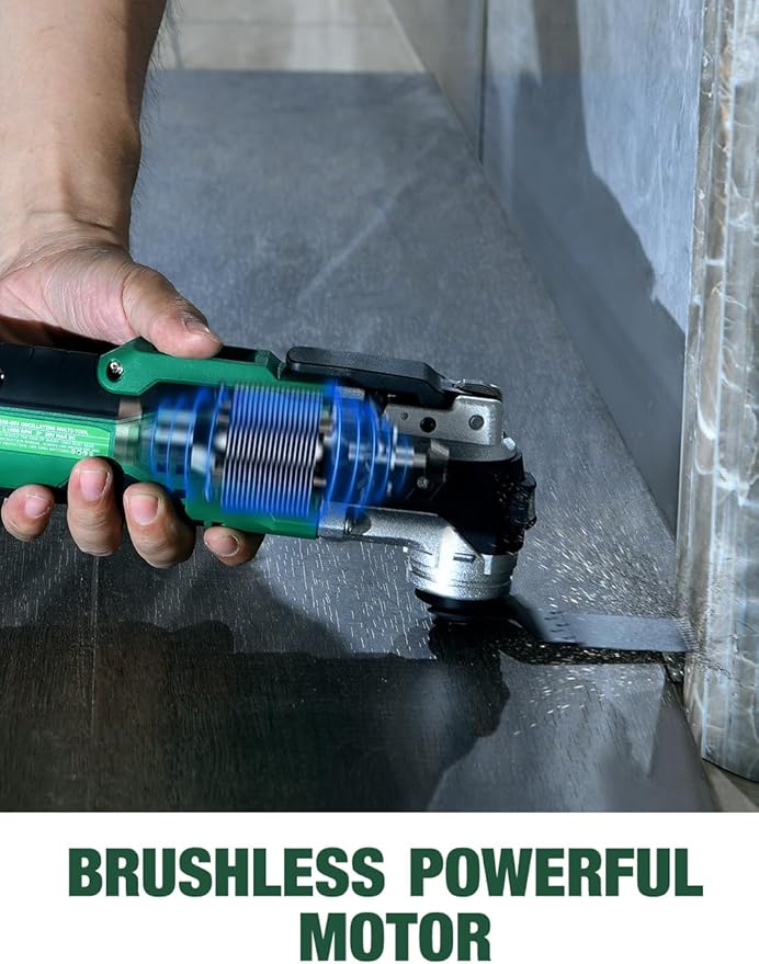 KIMO 20V Cordless Oscillating Tool Kit with 26-Pcs Accessories, Max 21000 OPM, 6 Variable Speed & 3° Oscillating Angle, Battery Powered Oscillating Multi-Tool for Cutting Wood/Nailing/Scraping/Sanding