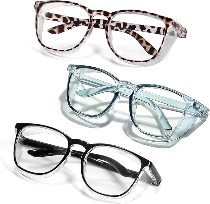 LASMEX Stylish Safety Glasses Goggles for Women Girls Anti-fog Glasses Protective Eyewear Clear Glasses