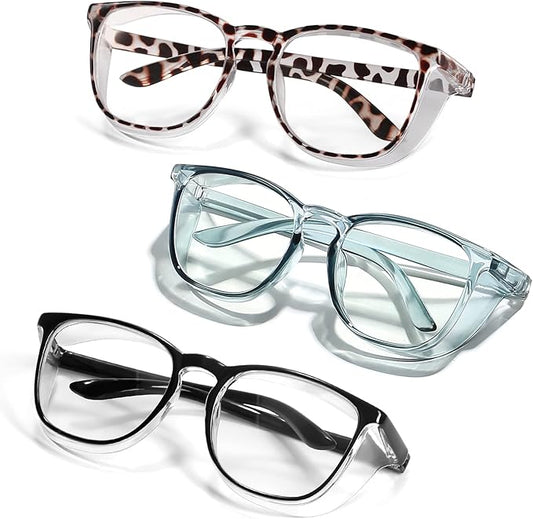 LASMEX Stylish Safety Glasses Goggles for Women Girls Anti-fog Glasses Protective Eyewear Clear Glasses