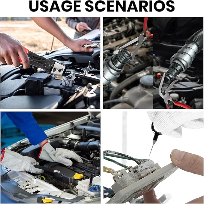 5 PCS Electrical Disconnect Pliers Connector for Cars,8in Multi-Use Tool Kit to Remove Automotive Connectors,Sensors,Terminal,Electrical Pin,Panel Clip Pliers,Safety Wire Plier,Fuel Line Clips