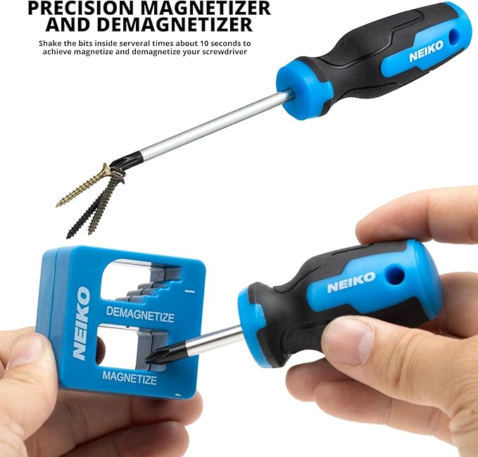 NEIKO 01379A Master Screwdriver Set, 32 Piece Magnetic Precision Screwdrivers, Phillips, Flathead, Slotted, and Torx Drivers, Includes Magnetizer and Demagnetizer, Small Magnetic Screwdrivers