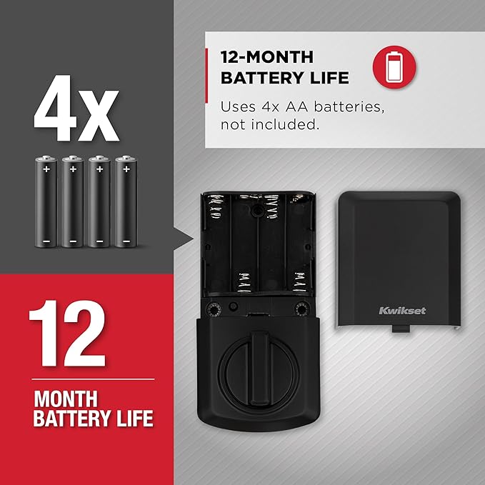 Kwikset SmartCode 270 Keyless Entry Electronic Touchpad Deadbolt Door Lock with Auto-Lock, Custom User Codes, Advanced Security in Matte Black Traditional