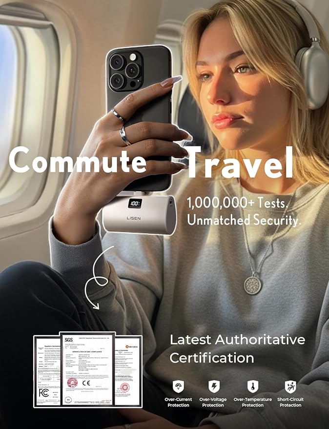 LISEN Mini Portable Charger 7000mAh Power Bank for iPhone 17 Pro Max Air 16 15, 22.5W PD Fast Charging Power Bank, Small Portable Charger USB C Samsung Google Pixel 9 iPad Pro/Air AirPods, Ivory White