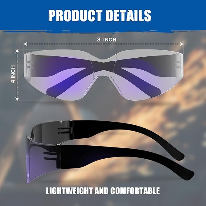 Work Safety Glasses For Men | Ansi Z87 Certified Safety Goggles For Shooting Range | Anti-Scratch Outdoor Glass