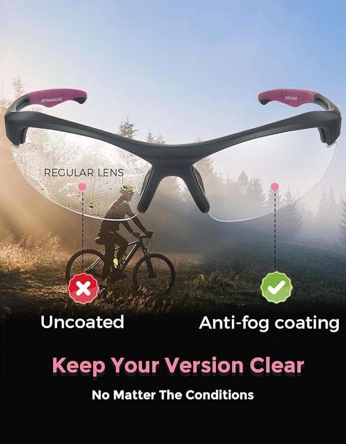 Anti-Fog Safety Glasses Clear Work Goggles Eye Protection for Shooting Sports Eyewear Scratch Resistant Lens