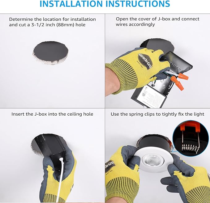 TORCHSTAR 12-Pack 3 Inch Gimbal LED Recessed Light with Junction Box, 7W CRI90+ Dimmable Adjustable Eyeball Canless LED Downlight, 3000K Warm White, Airtight IC, ETL