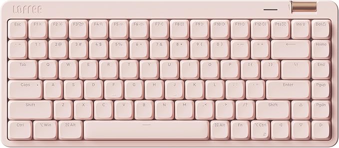 Flow Lite 84 Keys Low Profile Mechanical Keyboard, 75% Swappable Rechargeable Wireless Keyboard with 2.4G Receiver, Bluetooth and Wired Connection for Windows, Mac/Specter Linear Switches (Flamingo)