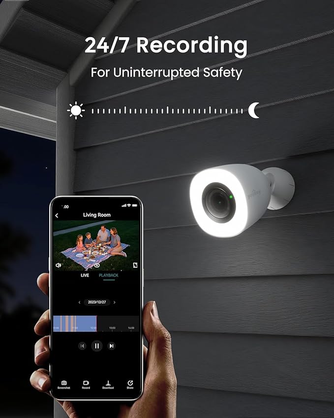 youkey Wi-Fi Outdoor Camera with Spotlight, Plug-in, 2.5K Color24 Enhanced Night Vision, 2.4/5GHz WiFi 6 Wired Camera for Home Security, AI Human/Vehicle/Pet Detection, IP67, 130°FOV, No Monthly Fees