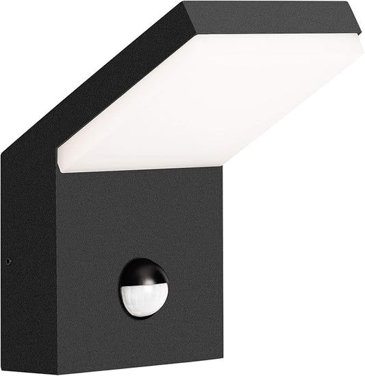 Wall Light Outdoor LED Mount Lamp Wall Sconce Lighting with Motion Sensor Lantern Fixture Black Aluminum Lights for Porch Front Door Garden Yard Patio Waterproof 18W 1800Lm 3000K