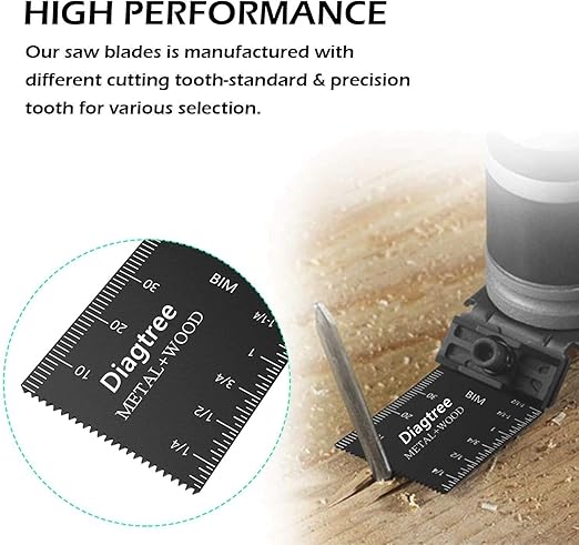 50Pack Bi-Metal oscillating Tool Blade, Diagtree Multitool Blade Oscillating Multi Tool Quick Release Saw Blades for Fein, Dremel, Dewalt, Craftsman, Ridgid, Makita, Milwaukee, Rockwell