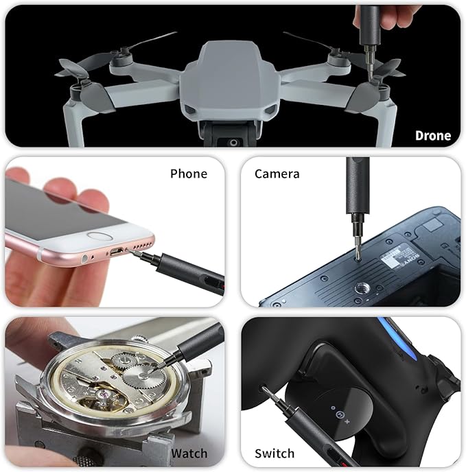 Mini Electric Screwdriver Set,Precision Electric Screwdriver， With 28-in-1 Magnetic Bits, 3 Gears Torque, 3LED light，Overload Protection, high torque，Repair Tool Set for Phone Camera Laptop