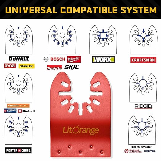20PCS Professional Wood/Metal/Plastic Universal Multitool, Quick Release Saw Blades Titanium Oscillating Multitool Blade for Hard Material