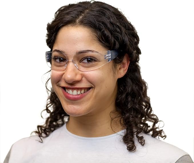 BISON LIFE Clear Lens Color Temple Safety Glasses | One Size, Adult, Youth, Clear Protective Polycarbonate Lens Color Temple, Verity, 144 PAIRS
