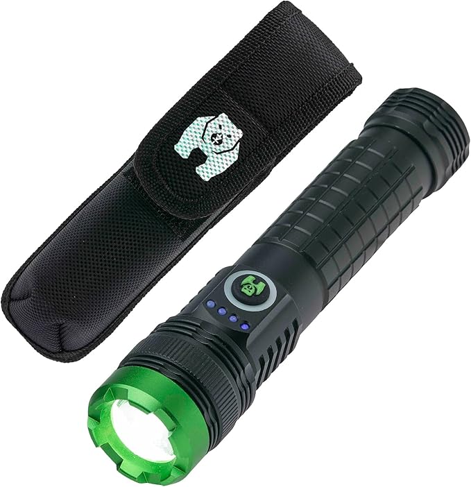KODIAK 2000 Lumen Magnetic Flashlight – Magnet Flashlights Rechargeable with Magnetic Charging, Focus Beam, 3 Modes, Flashlight Magnetic Base, Canvas Sheath Included