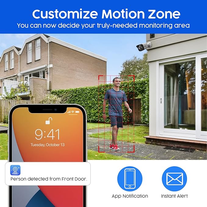 8CH Wired Security Camera System with 1TB Hard Drive, Upgrade 2MP CCTV DVR 8 Channel and 4 x 1080P Surveillance Bullet Cameras Outdoor Indoor with Night Vision, Weatherproof