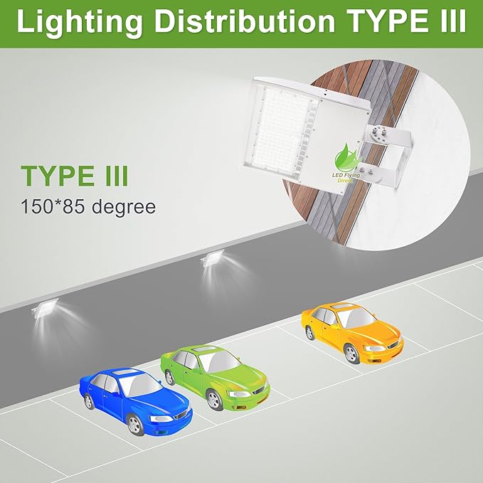150W LED Shoebox Pole Light - White 5000K, 21000LM, Surge Protection, Outdoor Parking Lot & Street Lighting, Replaces 450W MH/HPS, 100-277V, Trunnion/Yoke Mount, DLC & UL Certified