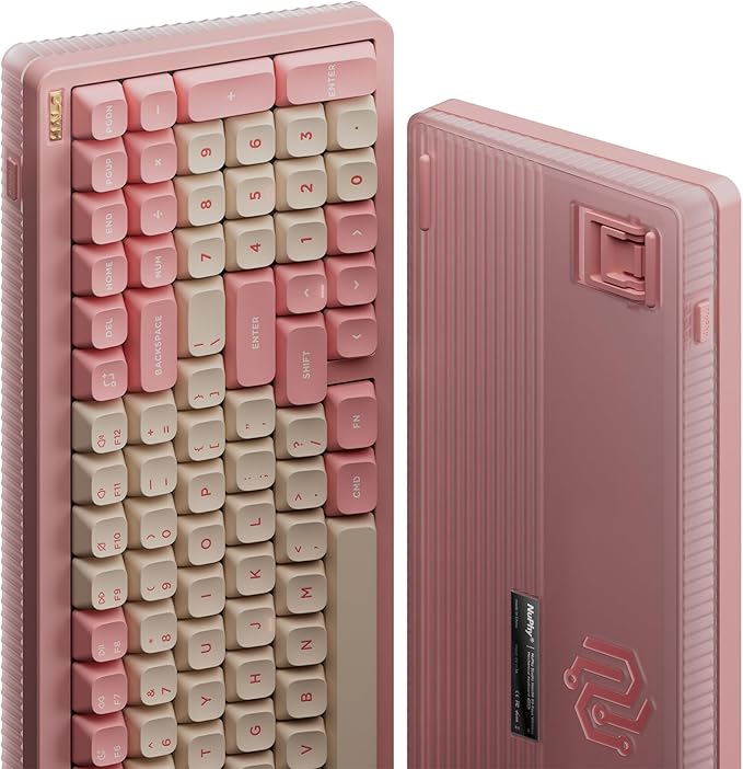 nuphy Halo96 V2 Wireless Keyboard,Gasket Structure,96% Hot Swappable Gaming Keyboard, 99 Kyes RGB Backlit Mechanical Keyboard, Support QMK/VIA,Bluetooth/USB-C/2.4GHz-Pink,Mint Switches (37gf).