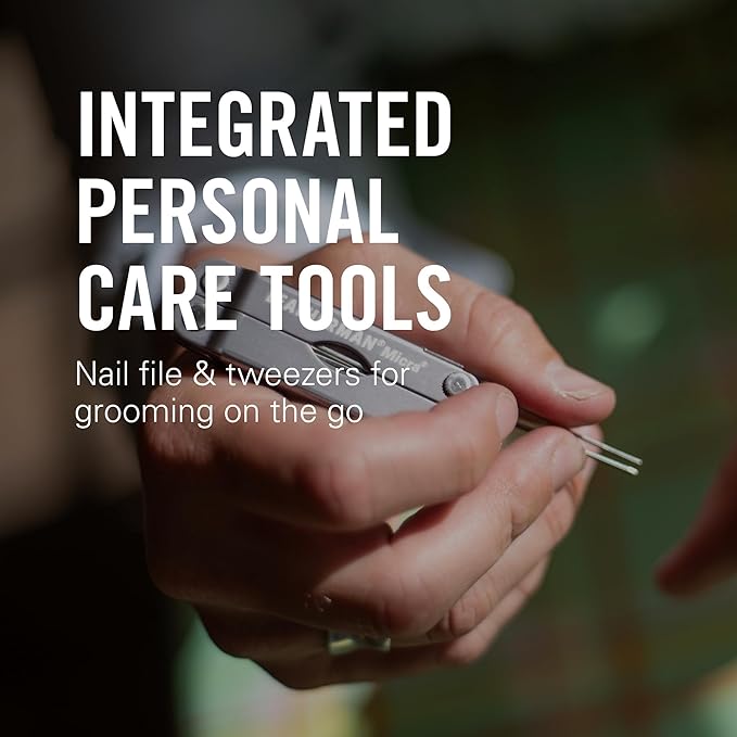 LEATHERMAN, Micra, Keychain Multi-tool with Grooming Tools, Mini Pocketknife for Everyday Carry (EDC), Hobbies & Outdoors, Built in the USA, Black Cherry