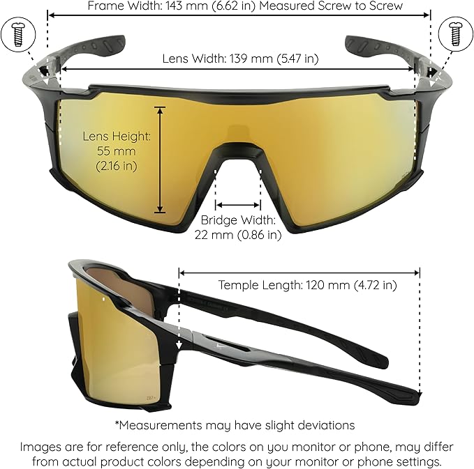 X Power ANSI Z87+ Safety Shield Sunglasses Impact Resistant Polycarbonate Lens & Frame (Made In Taiwan)