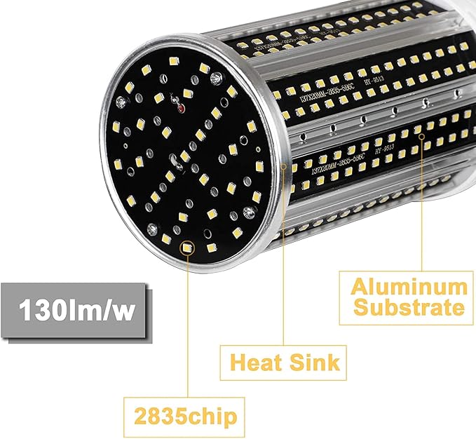 700W Equivalent LED Corn Light Bulb,7800 Lumen 5000K 60W Large Area Daylight White E26/E27 Medium Base for Outdoor Indoor Garage Warehouse Factory Workshop Street Backyard New Upgraded