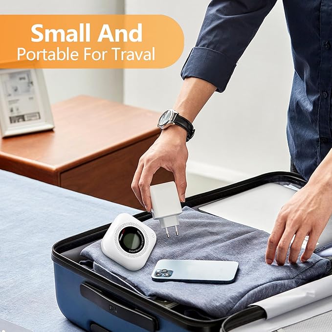 Carbon Monoxide Detectors, 2Pack 4-in-1 Natural Gas Leak Detector & Temperature/Humidity Monitor