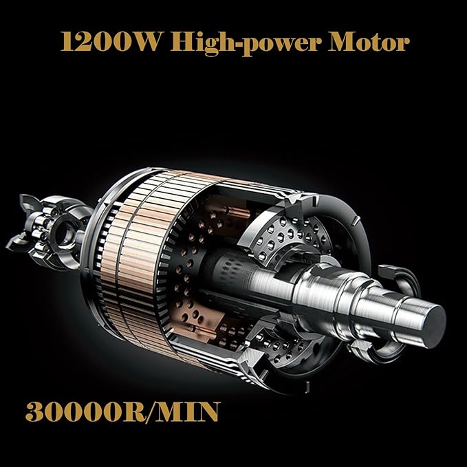 FlySkip Flex Shaft Rotary Tool with Foot Pedal Control,High-Powered 1200W Flex Shaft Grinder,30000RPM Hanging Grinding Machine 6.5mm Rotary Carver for Jewelry Polishing Grinding Sanding Metalworking