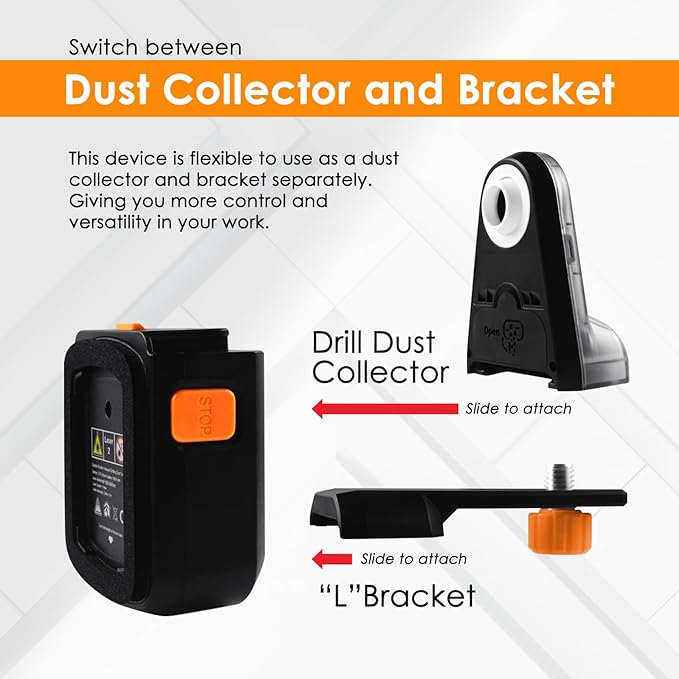 Laser Leveler Tool 4-in-1 Wall Laser Level with Line Laser, Drill Dust Collector, Electronic Vacuum Suction Cup and Wall Bracket, Rechargeable Laser Level Tool for Picture Hanging, Home Renovations