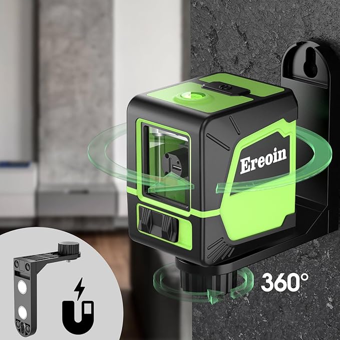 Laser Level Self-leveling Green Cross laser tool with vertical and horizontal lines,360 degree rotation self-leveling mode&IP54 waterproof for Picture Hanging Indoor & Outdoor