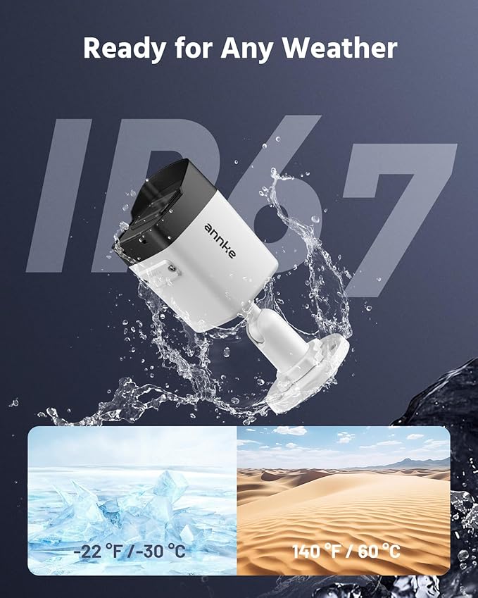 ANNKE H500 3K 5MP Poe Security Camera System with Audio, 8CH H.265+ NVR with 2TB HDD for 7/24 Recording, 8pcs Wired Outdoor IP Camera, Human&Vehicle Detection, Color Night Vision, Build-in Mic, IP67