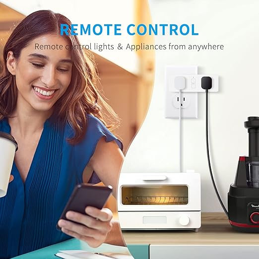 Matter Dual Smart Plug, Work with Apple Home, Siri, Alexa, Google Home, SmartThings, Smart Outlet 15A/1800W Max, Smart Home Automation, APP Remote Control,Timer&Schedule, White, 2-Pack